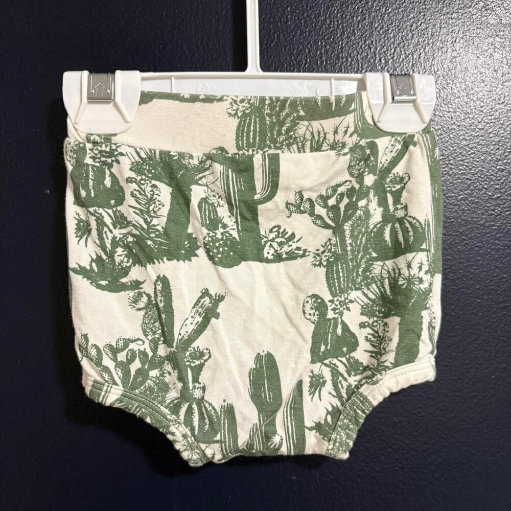 Kate Quinn 3-6M Baby Bloomers Green Cactus Print